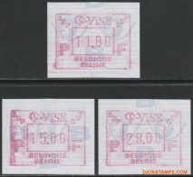 België 1991 - Mi:Autom 26, Yv:TD 35, OBP:ATM 86 Set, Machine Stamp - XX - Gandae 91 - Nuevos