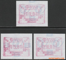 België 1991 - Mi:Autom 26, Yv:TD 35, OBP:ATM 86 Set, Machine Stamp - XX - Gandae 91 - Ungebraucht