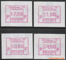 België 1999 - Mi:autom 38, Yv:TD 47, OBP:ATM 98 Set, Machine Stamp - XX - Philabourse 99 - Ungebraucht
