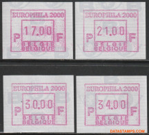 België 2000 - Mi:Autom 41, Yv:TD 50, OBP:ATM 101 Set, Machine Stamp - XX - Europhila 2000 - Postfris