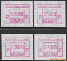 België 2000 - Mi:Autom 41, Yv:TD 50, OBP:ATM 101 Set, Machine Stamp - XX - Europhila 2000 - Ungebraucht