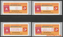 België 2009 - Mi:Autom 65, Yv:TD 73, OBP:ATM 122 Set, Machine Stamp - XX - Antverpia 2010 Fleurus - Postfris