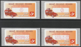 België 2009 - Mi:Autom 67, Yv:TD 75, OBP:ATM 124 Set, Machine Stamp - XX - Postal Vehicles Then And Now - Postfris