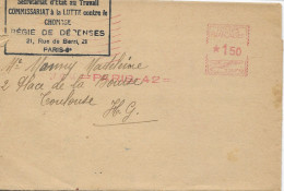 PARIS Lettre Commissariat à La Lutte Contre Le Chomage 1944 Avec Déclaration Salaires 1943 Pour TOULOUSE - Zonder Classificatie