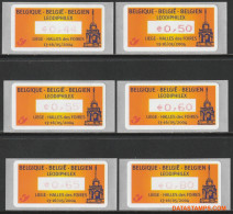 België 2004 - Mi:autom 53, Yv:TD 61, OBP:ATM 110 Set, Machine Stamp - XX - Leodiphilex Comma - Ungebraucht