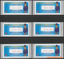 België 2004 - Mi:Autom 54, Yv:TD 62, OBP:ATM 111 Set, Machine Stamp - XX - Leodiphilex Comma - Postfris