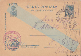 Romania, 1944, WWII Military Censored CENSOR ,POSTCARD STATIONERY  POSTMARK SIBIUI,OPM # 3031 - 2de Wereldoorlog (Brieven)