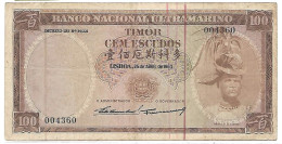 INDONESIE- TIMOR  100 Escudos #28  25 Avril 1963  Banco ULTRAMARINO  ALEIXO ,circulé TB + - Timor