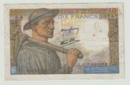 Billet De 10FR Mineur  Du 11-06-1942 - 10 F 1941-1949 ''Mineur''