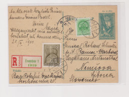 SLOVAKIA WW II  1940 HUNGARY ERSEKOJVAR NOVE ZAMKY  Registered Postal Stationery - Covers & Documents