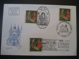 Österreich- Christkindl 25.11.1982, FDC Beleg Sonderumschlag, 3 Sonderstelpel - Storia Postale