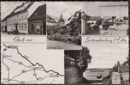 D-29493 Schnackenburg / Elbe - Hotel "Deutsches Haus" Anna Kubel - Landkarte - Kirche - Nice Stamp - Lüchow