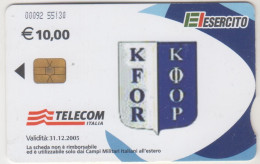 ITALY - Kfor (code 00092), Exp.date 31/12/05, 10 €, Used - Speciaal Gebruik