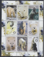 Eritrea 2003 Polar Bear Sheetlet Of 9v ** Mnh (58448) - Arctic Tierwelt