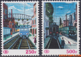 België 1985 - Mi:eisenbahn 383/384, Yv:CP 459/460, OBP:TR 459/460, Railway Stamps - XX - 150 Years Of Railways Paul Del - Nuevos