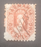 TASMANIA 1858 QUEEM VICTORIA CAT GIBBONS N 42 WMK 1 PERF 10 - Oblitérés