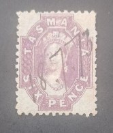 TASMANIA 1858 QUEEM VICTORIA CAT GIBBONS N 105 WMK 6 PERF 11 - Used Stamps