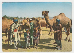 Afghanistan Kabul Traditional Stockyard Boys, Camel, Camel Traders View Vintage Photo Postcard RPPc (6912) - Afganistán