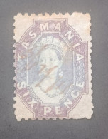 TASMANIA 1864 QUEEM VICTORIA CAT GIBBONS N 105 WMK 6 PERF 11 X 11 1/2 - Usati