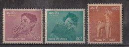 INDIA, 1957, Children's Day LOT Of 10 Sets, Horse, Sets 3 V, Nutrition, Education, Recreation, Childrens,MNH, (**) - Ongebruikt