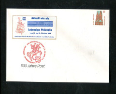 "BUNDESREPUBLIK DEUTSCHLAND" 1989, Privatganzsachenumschlag "500 Jahre Post" ** (2/752) - Privé Briefomslagen - Ongebruikt