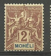 MOHELI N° 2 NEUF* TRACE DE CHARNIERE / MH - Unused Stamps