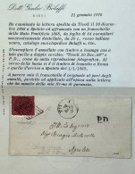 Stato Pontificio Sa.27 SPL ! (EX PROVERA) TIVOLI 1868 Lettera>Spoleto, Cert Bolaffi (Pontifical States Cover - Etats Pontificaux
