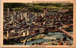 Minnesota Minneapolis Aerial View Of Milling District And Heart Of The City Curteich - Minneapolis