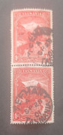TASMANIA 1899 MOUNT WELLINGTON CAT GIBBONS N PERF 14 1/4 X 13 3/4 - Usati