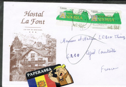 Sobre Enveloppe  C Irculado  Andorra-Françe  Avec Etiquets Verdes - Maschinenstempel (EMA)