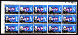 HONG KONG — SCOTT 225 (SG 218) — 1966 10¢ CHURCHILL — BLK/15 — SCV $41.25 - Unused Stamps