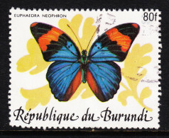 BURUNDI — SCOTT 654D — 1989 SURCHARGED BUTTERFLY — USED — RARE - Used Stamps