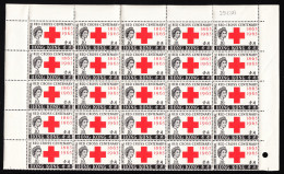 HONG KONG — SCOTT 219 (SG 212) — 1963 10¢ RED CROSS — BLK/25 — MNH — SCV $112.50 - Unused Stamps