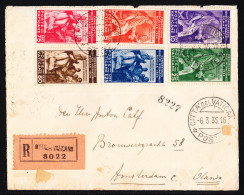 VATICAN CITY — SCOTT 41-46 —1933 INT. JUR. CONGRESS SET—USED ON COVER —SCV $199+ - Covers & Documents