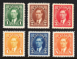 CANADA  — SCOTT 231-236 — KGVI ISSUE — MH — XF — UN $16.65 - Unused Stamps