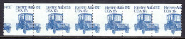 USA — SCOTT 1906 — 17¢ ELECTRIC AUTO — MISPERFED STRIP OF 6 - Varietà, Errori & Curiosità