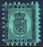 FINLAND — SCOTT 7 — 18767 8p COAT OF ARMS ROULETTE TYPE III — MNG — SCV $325 - Nuovi
