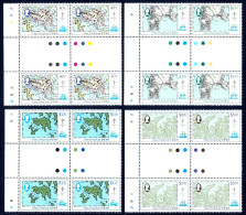 HONG KONG — SCOTT 427-430 — 1984 MAPS SET — MNH GUTTER BLOCKS — SCV $70 - Ungebraucht