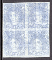 SPAIN — SCOTT 166 — 1870 50m ESPANA  — PRINTER"S WASTE BLOCK/4 — MH - Otros & Sin Clasificación