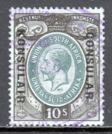 SOUTH AFRICA — BAREFOOT 2012 #14 — 1937 10/- CONSULAR REVENUE — USED — CV £15 - Altri & Non Classificati