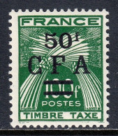 FRANCE (REUNION) — SCOTT J44 — 1953 50fr ON 100fr POSTAGE DUE — MNH — SCV $29 - Postage Due