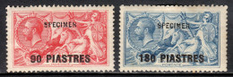 BRITISH LEVANT — SG 49s, 50s — 90pi, 180pi SPECIMEN OVPTS — MH — SG £210 - Levante Britannico