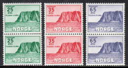 NORWAY — SCOTT B59-B61 — 1957 NORTH CAPE SET — MNH PAIRS — SCV $46 - Neufs