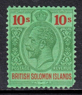 SOLOMON ISLANDS — SCOTT 56 (SG 52) — 1925 10/- KGV ISSUE WMK. 4 — MLH — SCV $130 - Salomonen (...-1978)