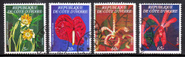 IVORY COAST — SCOTT 447A-447D — 1977 FLOWERS SET — USED — SCV $250 - Côte D'Ivoire (1960-...)