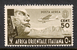 ITALIAN EAST AFRICA — SCOTT C2 — 1938 50c OLIVE BROWN AIRMAIL — MH — SCV $70 - Italian Eastern Africa