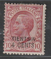 CHINE - Bureaux Italiens : TIENTSIN - N°10 * (1917) 4c Sur 10 Rose - Tientsin