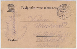 HONGRIE / HUNGARY - 1916 Feldpost Card Cancelled TPO "KŐRÖSMEZŐ-PÜSPÖKLADÁNY-BUDAPEST / D 19 D" To Moravia - Brieven En Documenten