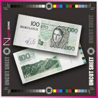 Signed By Matej Gabris UNCUT SHEET Ver 2 Test Fantasy Banknote Private - Slovacchia