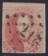 BELGICA 1858/61 - Yvert #12 - VFU - 1849-1865 Medaillen (Sonstige)